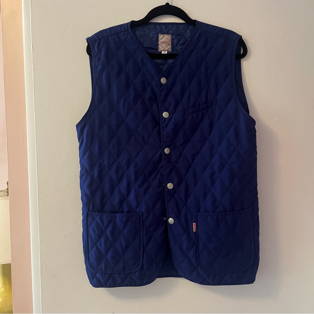 Blue Quilted Snaps Front Vest 🩵